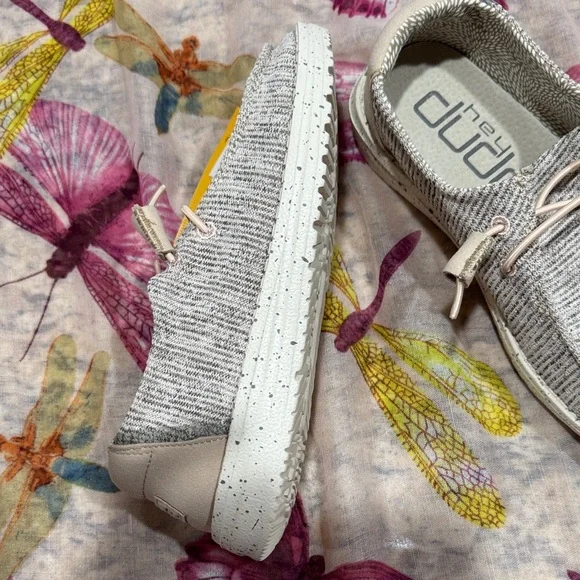 Hey Dude Women's Gray Knit Moccasins - Picture 7 of 7